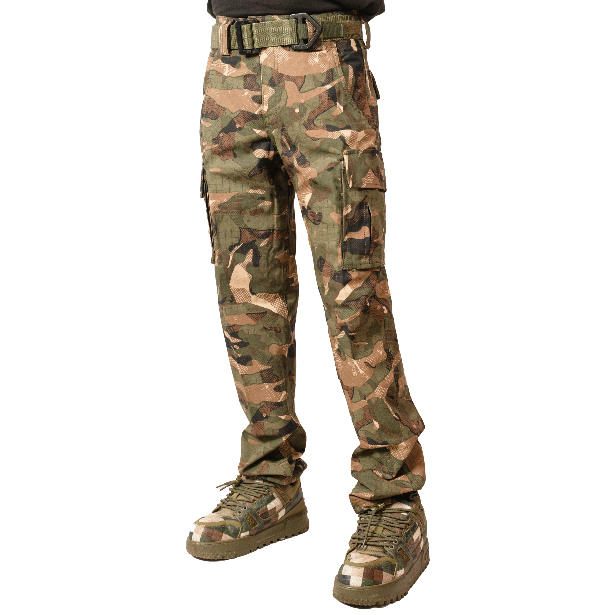 Trouser 6 Pocket Without Patch Elastic Bottom : Junglee Camo