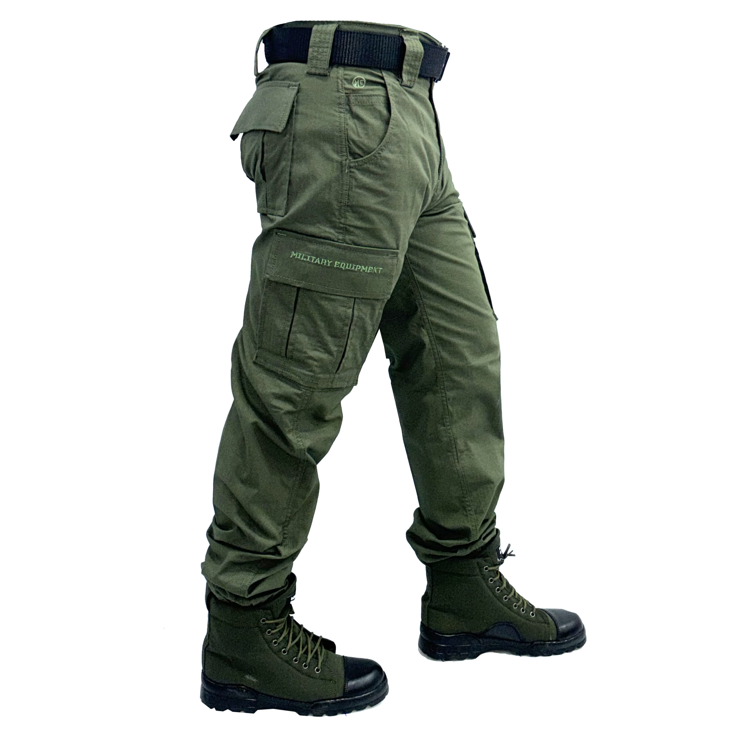 Trouser 6 Pocket Without Patch Elastic Bottom : Military Green